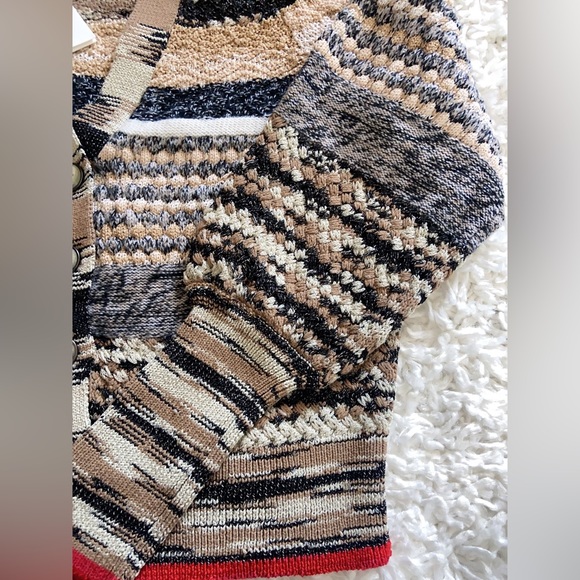 NWT Veronica Beard Cecily Mixed Knit Wool Cardigan Button Sweater - Picture 11 of 11